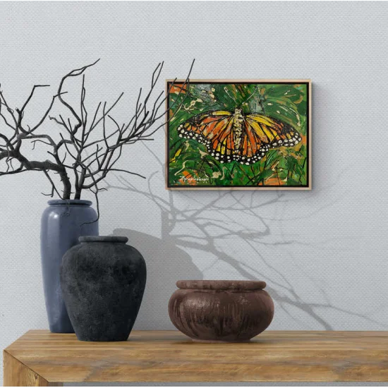 Turuncu Kelebek Yağlı Boya Tablosu