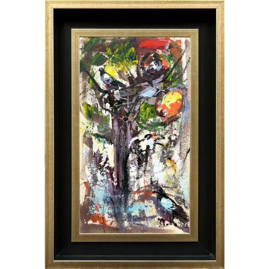 Ağacın Güvercinleri Yağlı Boya Tablosu