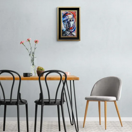 Human And Pigeon Oil Painting