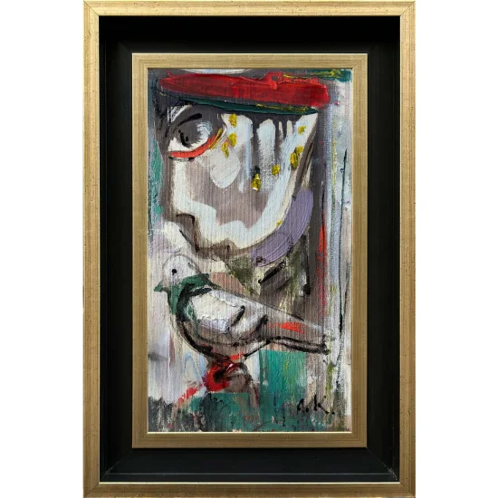 Kadının Kuş Rüyası Yağlı Boya Tablosu