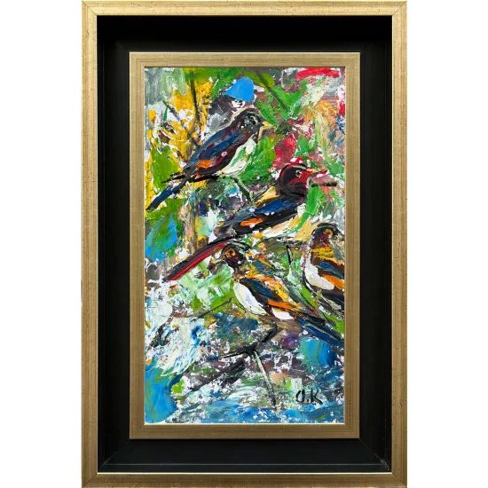 Baharın Kuşları Yağlı Boya Tablosu