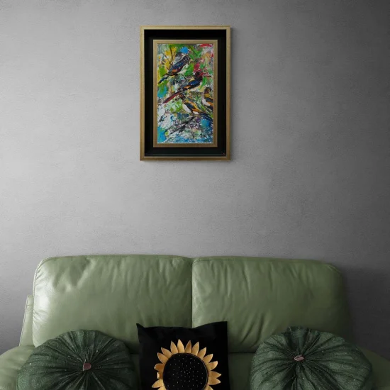 Baharın Kuşları Yağlı Boya Tablosu