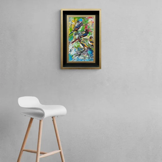 Baharın Kuşları Yağlı Boya Tablosu