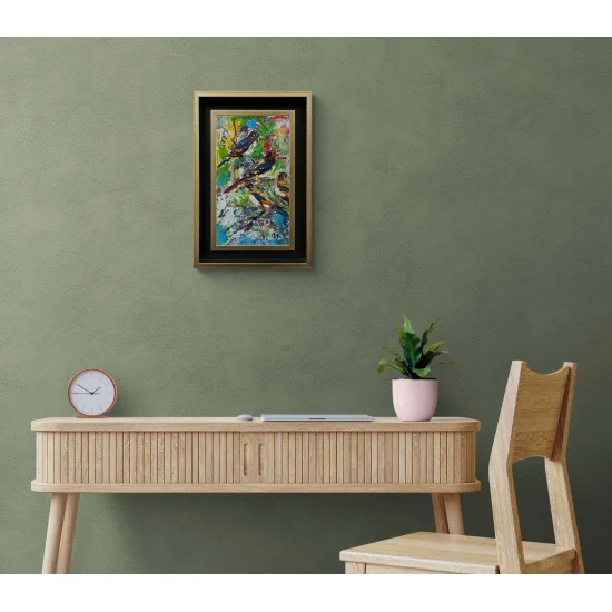 Baharın Kuşları Yağlı Boya Tablosu