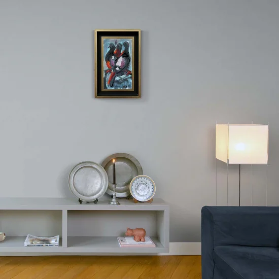 Pigeons Waiting Oil Painting