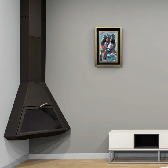 Pigeons Waiting Oil Painting