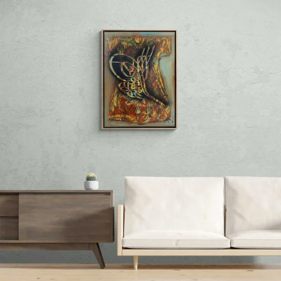 Kaftan Üzerinde Tuğra Yağlı Boya Tablosu