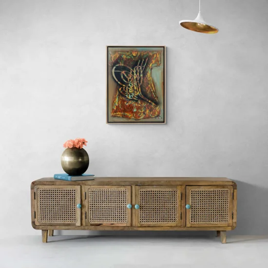 Kaftan Üzerinde Tuğra Yağlı Boya Tablosu