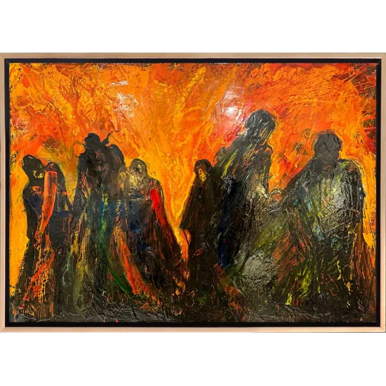 Human Silhouettes  Oil Painting