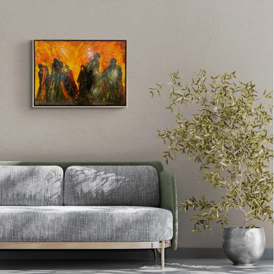 Human Silhouettes  Oil Painting