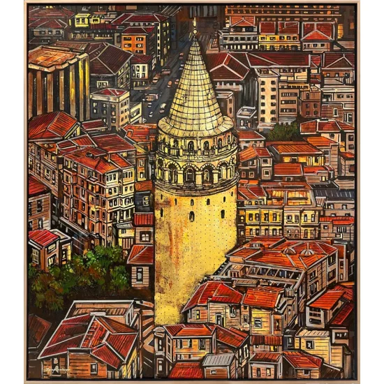 Semt Galata Yağlı Boya Tablosu