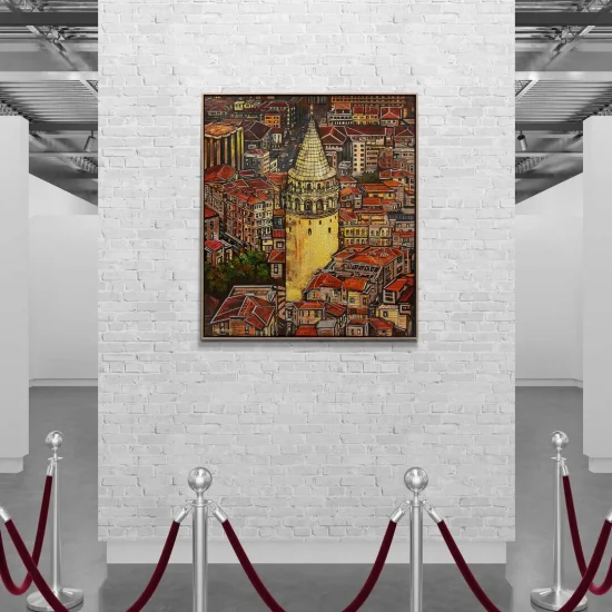 Semt Galata Yağlı Boya Tablosu