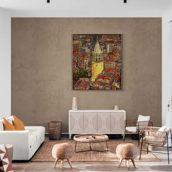 Semt Galata Yağlı Boya Tablosu