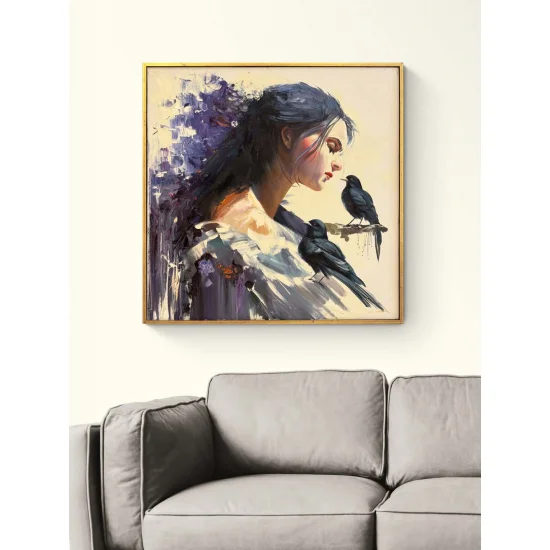 Tınıların İçindeki Kadın Yağlı Boya Tablosu