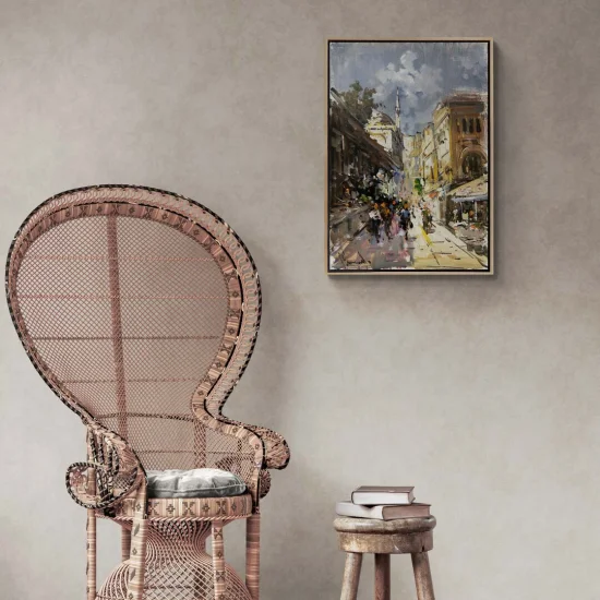 Taşlı Yollarda Gezinti Yağlı Boya Tablosu