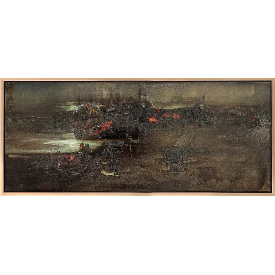 Gri Yansımalar Yağlı Boya Tablosu