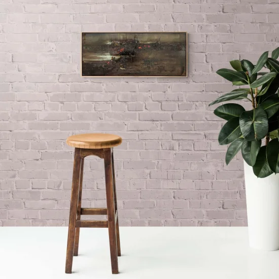 Gri Yansımalar Yağlı Boya Tablosu