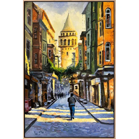 Pearl of the City Galata Tower Oil Painting