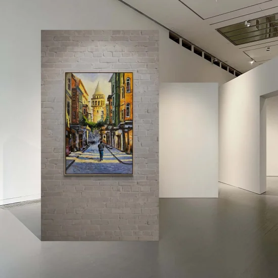 Pearl of the City Galata Tower Oil Painting