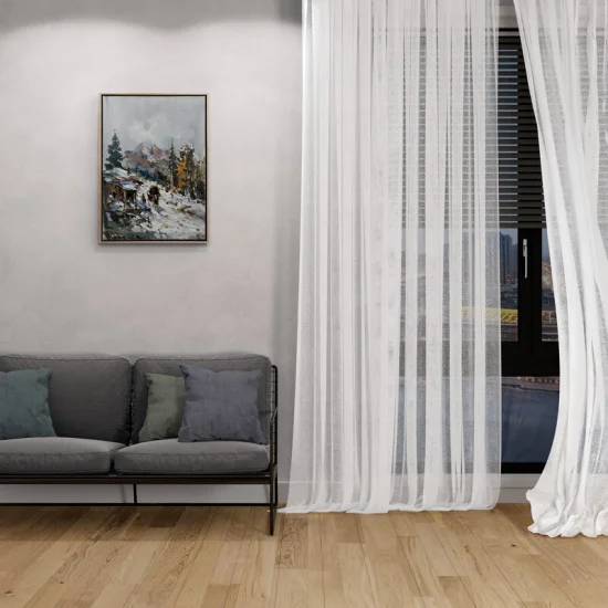 Snowy Village Oil Painting