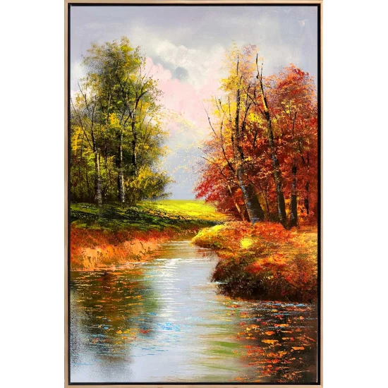 Ormanın Sonbahar Işıltısı Yağlı Boya Tablosu