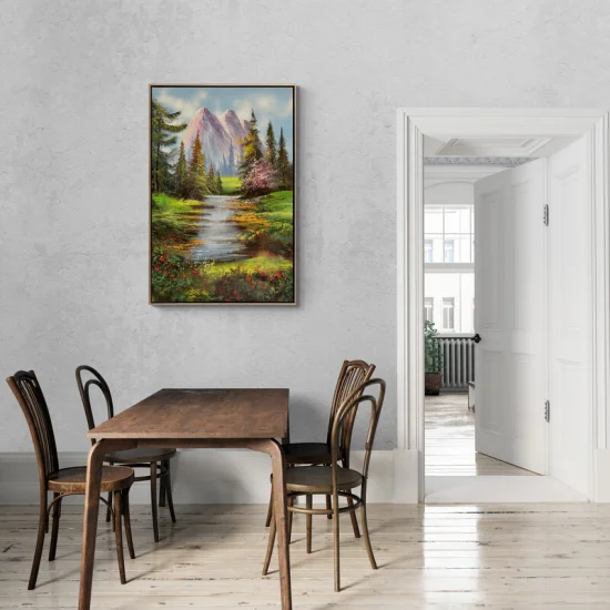 Colorful Reflections of the Forest Oil Painting