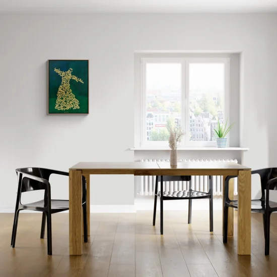 Altın Yazılı Semazen Yağlı Boya Hat Tablosu