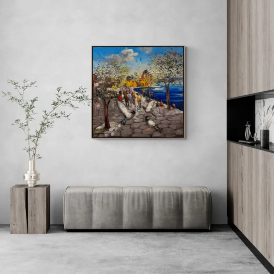 Kanat Çırpışlarıyla Ortaköy Yağlı Boya Tablosu