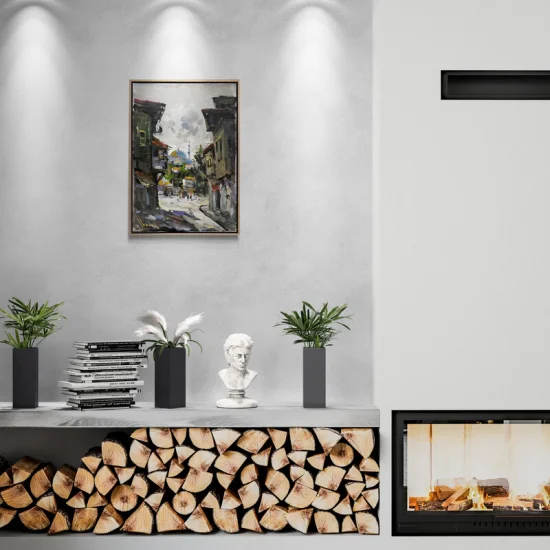 Old Quarters of the Town Oil Painting