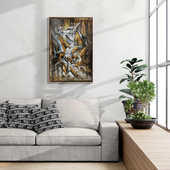 Time Tunnel of Abstract Lines Oil Painting