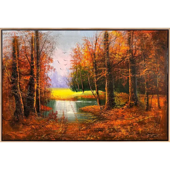 Calm Autumn Landscape Oil Painting