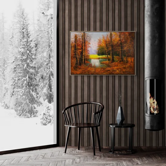 Calm Autumn Landscape Oil Painting