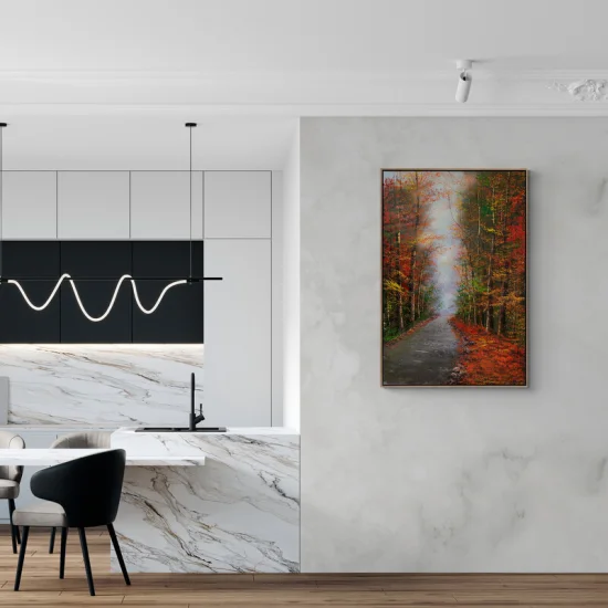 Silent Forest Road Oil Painting