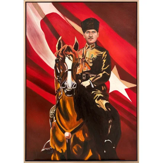 Atatürkün Vatan Sevgisi Yağlı Boya Tablosu