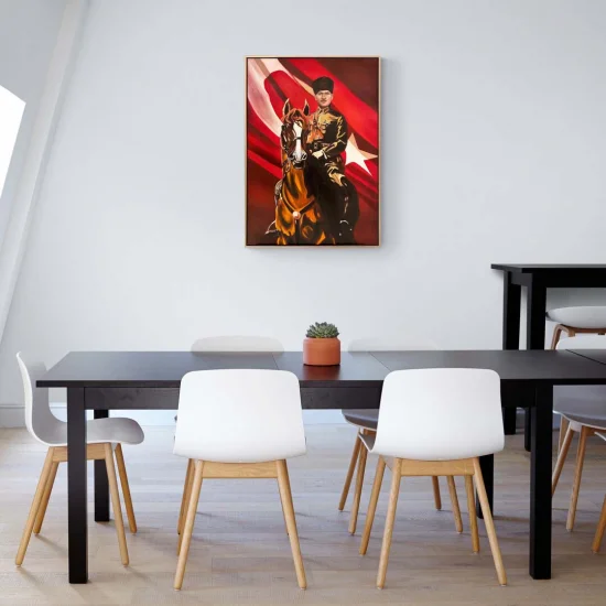 Atatürkün Vatan Sevgisi Yağlı Boya Tablosu