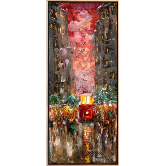 Soyut İstiklal Manzarası Yağlı Boya Tablosu