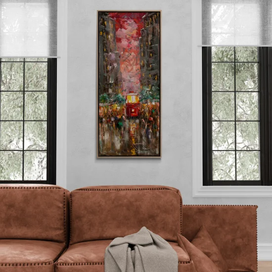 Soyut İstiklal Manzarası Yağlı Boya Tablosu