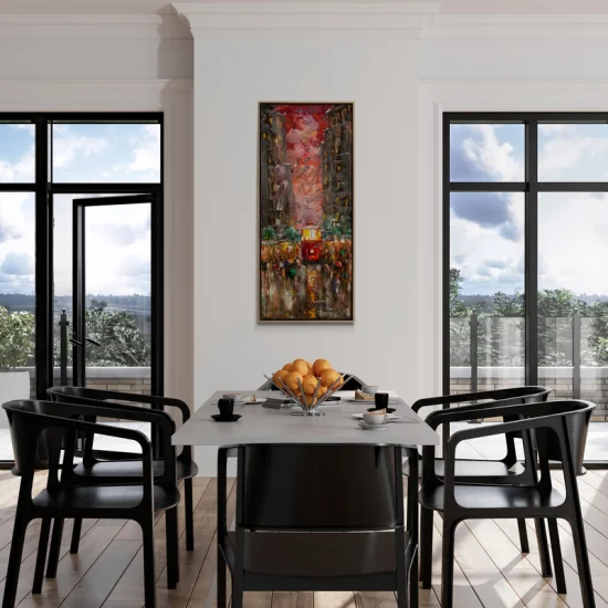 Soyut İstiklal Manzarası Yağlı Boya Tablosu