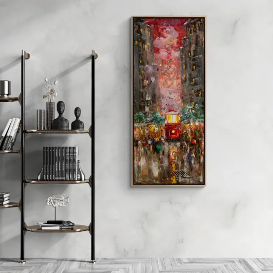 Soyut İstiklal Manzarası Yağlı Boya Tablosu