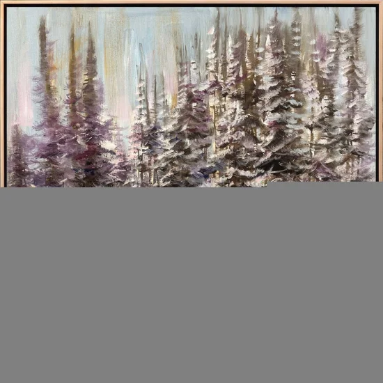 Karla Kaplı Ormanlarda Kuşlar Yağlı Boya Tablosu