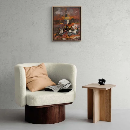 Kız Kulesi ve Kanatlı Dostları Yağlı Boya Tablosu