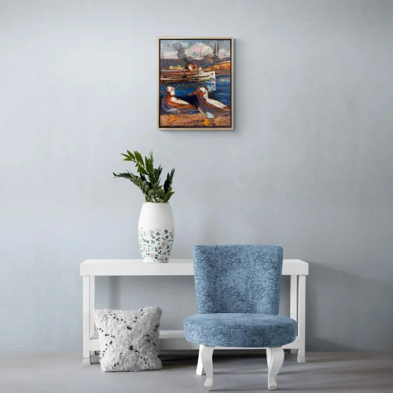 Passing of The Ship Through The Gaze of Birds Oil Painting