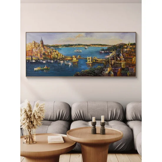 Boğazın Galata Köprüsü Yağlı Boya Tablosu