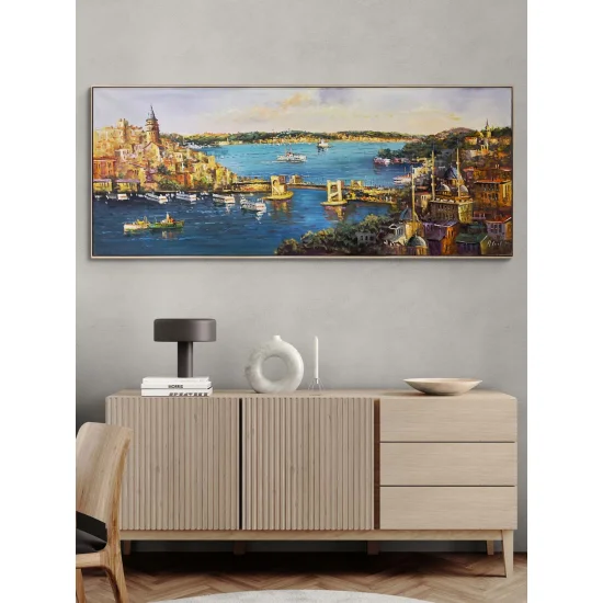 Boğazın Galata Köprüsü Yağlı Boya Tablosu