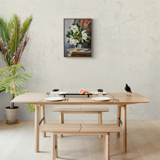 White Magnolias in a Vase Oil Painting