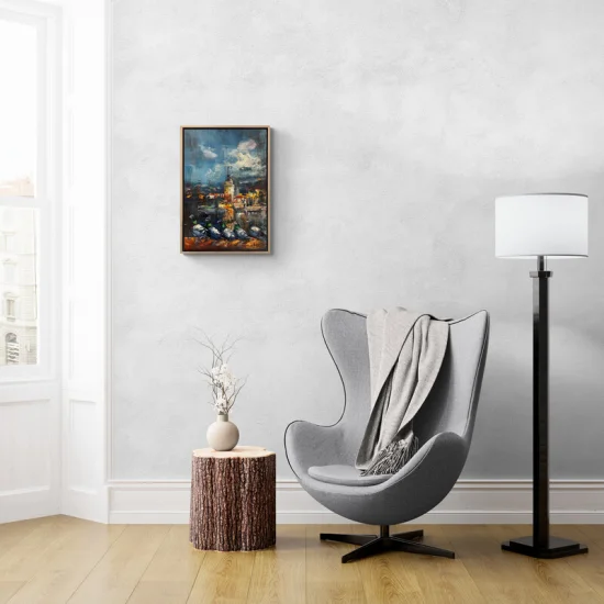 Kız Kulesinin İzleri Yağlı Boya Tablosu