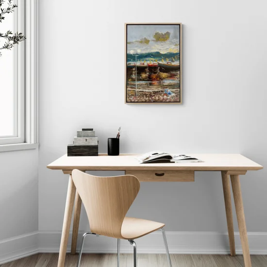 Sahil Kenarı Yağlı Boya Tablosu