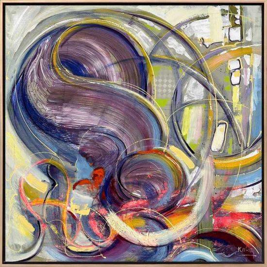 Renkli Yankıların Derinliği Yağlı Boya Tablosu