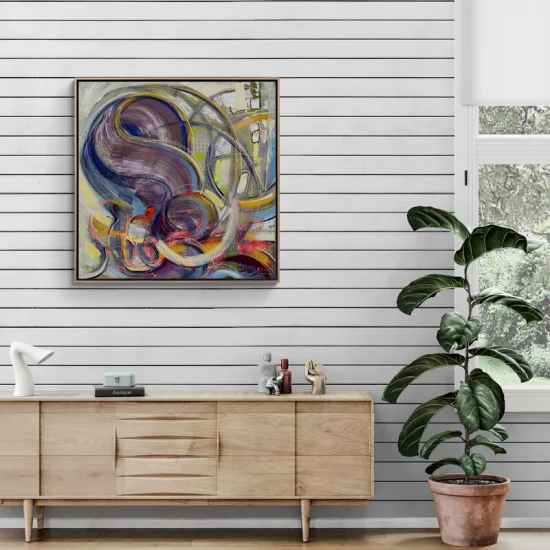 Renkli Yankıların Derinliği Yağlı Boya Tablosu