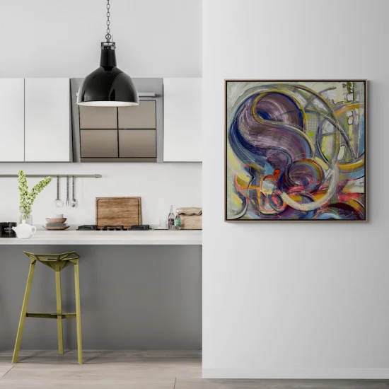 Renkli Yankıların Derinliği Yağlı Boya Tablosu